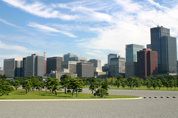 Imperial park with buildings in the background