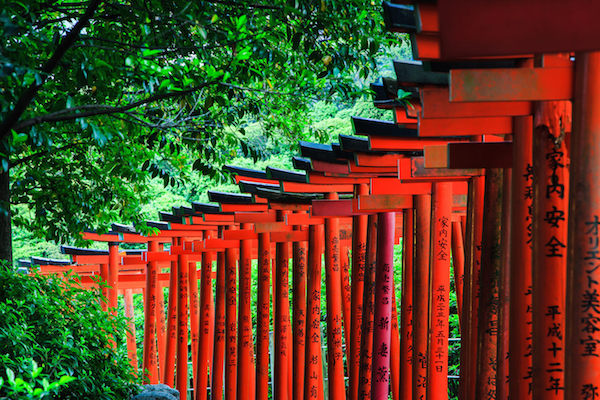 Beautiful red Nezu shrine in Yanaka, Tokyo